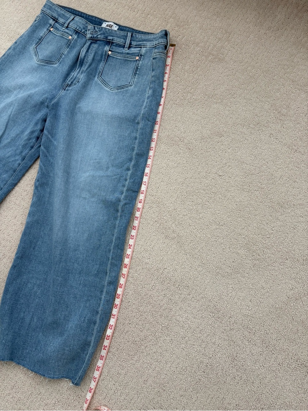 PAIGE Anessa Medium Wash Wide-Leg Crop Jeans SZ 34 waist - Picture 6 of 8